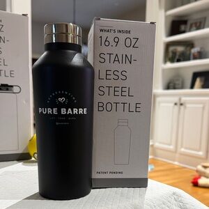 Pure Barre Matte Black Stainless Steel Bottle NWT